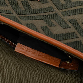Fendi Zucca Embroidered Canvas Baguette Satchel