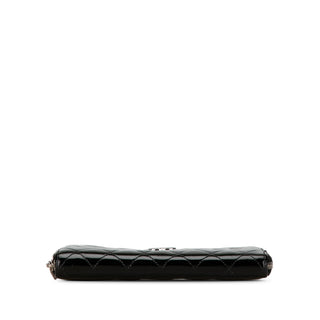 Chanel Quilted Patent Brilliant Zip Around Wallet