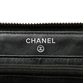 Chanel Quilted Patent Brilliant Zip Around Wallet