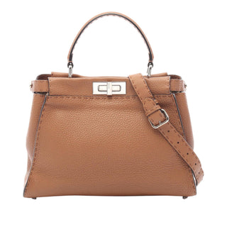 Fendi Medium Leather Selleria Peekaboo Iconic Satchel