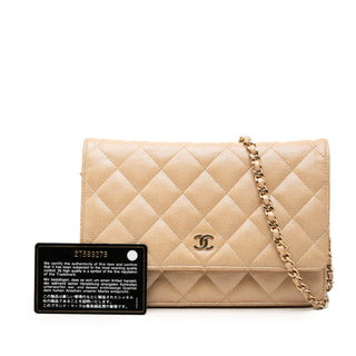 Chanel CC Quilted Caviar Wallet on Chain