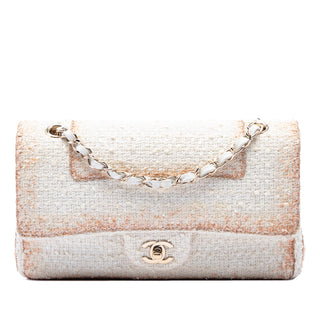 Chanel Medium Classic Metallic Tweed Double Flap