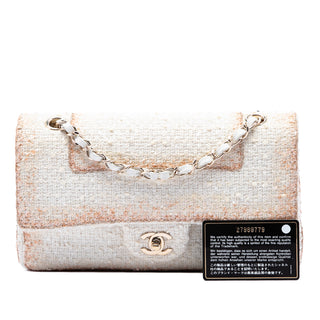 Chanel Medium Classic Metallic Tweed Double Flap