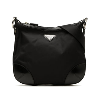 Prada Leather Trimmed Tessuto Zip Top Crossbody
