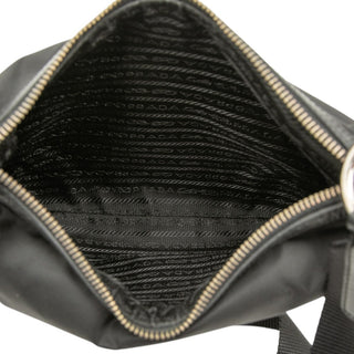 Prada Leather Trimmed Tessuto Zip Top Crossbody