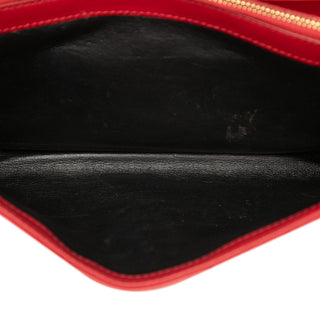 Saint Laurent Grain De Poudre Chevron Monogram Envelope Wallet on Chain