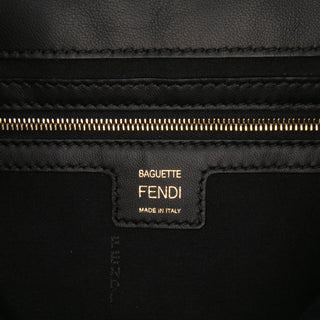 Fendi Zucca Embossed Leather Baguette Satchel