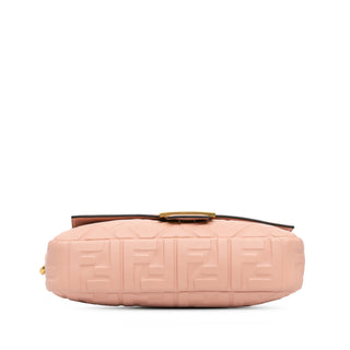 Fendi Zucca Embossed Leather Baguette Satchel