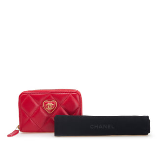 Chanel Quilted Lambskin Acrylic Coco Love Coin Pouch