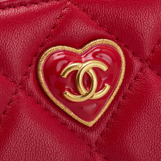 Chanel Quilted Lambskin Acrylic Coco Love Coin Pouch