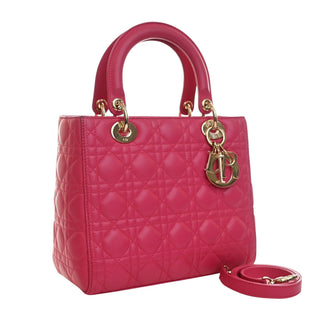 Dior Medium Lambskin Cannage Lady Dior