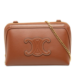 Celine Smooth Calfskin Cuir Triomphe Clutch on Chain