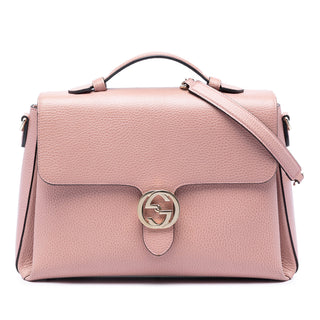 Gucci Medium Dollar Calfskin Interlocking G Satchel
