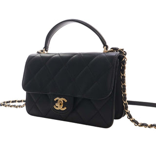Chanel Mini Quilted Lambskin Top Handle Flap