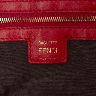 Fendi Zucca Embossed Leather Baguette Satchel