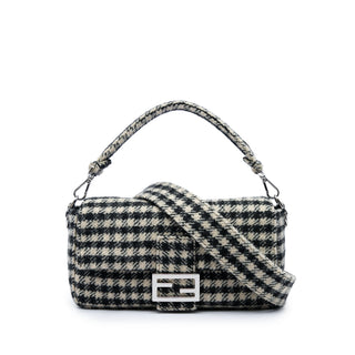 Fendi Tweed Baguette Satchel