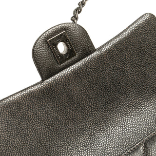 Chanerl Mini Rectangular Classic Metallic Caviar Single Flap