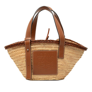 LOEWE Small Raffia Anagram Basket Tote