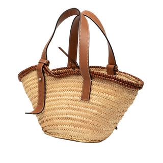 LOEWE Small Raffia Anagram Basket Tote