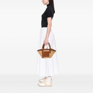 LOEWE Small Raffia Anagram Basket Tote