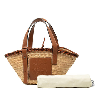LOEWE Small Raffia Anagram Basket Tote
