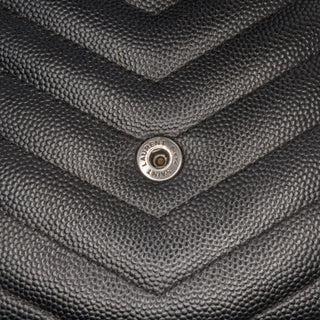 Ysl Grain De Poudre Chevron Monogram Envelope Chain Wallet