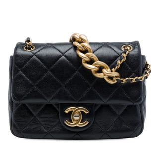 Chanel Mini CC Quilted Calfskin Multi Chain Single Flap