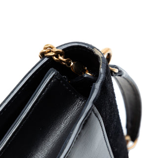 Saint Laurent Medium Suede and Calfskin Monogram Sunset Top Handle Bag