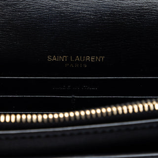 Saint Laurent Medium Suede and Calfskin Monogram Sunset Top Handle Bag