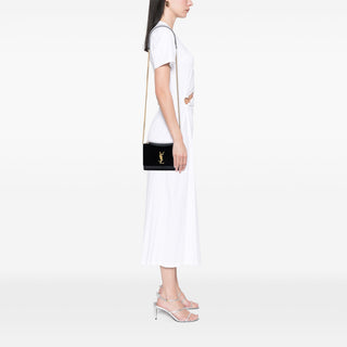 Saint Laurent Medium Suede and Calfskin Monogram Sunset Top Handle Bag