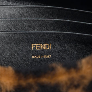 Fendi Mini Zucca Shearling Chain Baguette Satchel