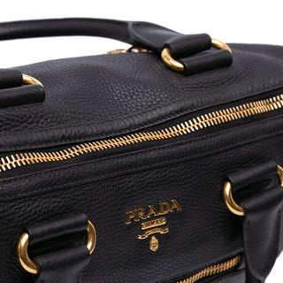 Prada Vitello Daino Zip Top Satchel