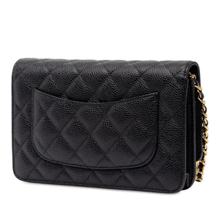 Chanel CC Quilted Caviar Wallet on Chain
