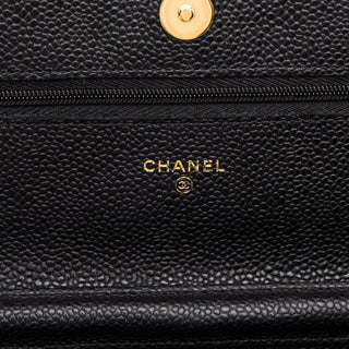 Chanel CC Quilted Caviar Wallet on Chain