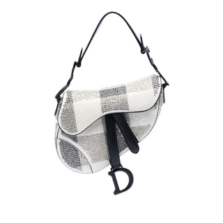 Dior Mini Sequin and Beads Embellished Calfskin Saddle Bag