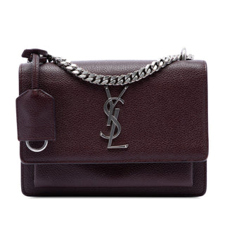 Saint Laurent Small Grained Calfskin Monogram Sunset Crossbody