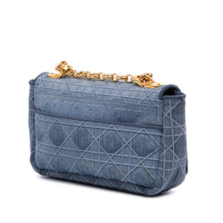 Dior Small Denim Cannage Caro Bag