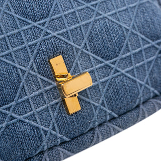Dior Small Denim Cannage Caro Bag