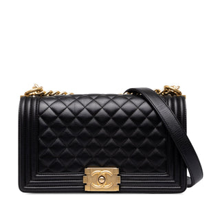 Chanel Old Medium Quilted Lambskin Boy Flap