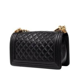 Chanel Old Medium Quilted Lambskin Boy Flap
