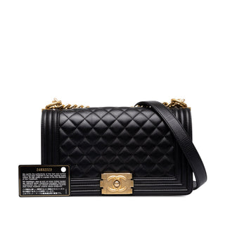 Chanel Old Medium Quilted Lambskin Boy Flap