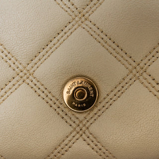 Ysl Quilted Lambskin Diamond Becky Chain Wallet