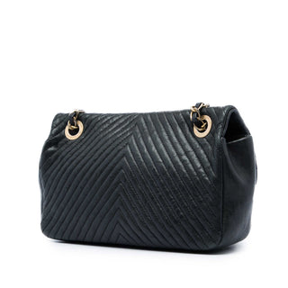 Chanel Small Chevron Wrinkled Calfskin Medallion Charm Surpique Flap