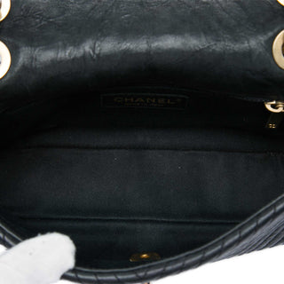 Chanel Small Chevron Wrinkled Calfskin Medallion Charm Surpique Flap