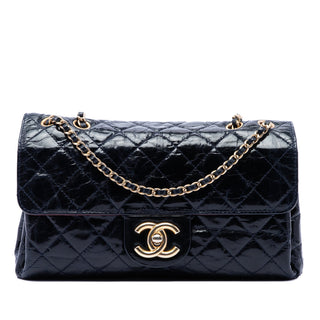 Chanel CC Quilted Aged Glazed Calfskin Accordion Flap