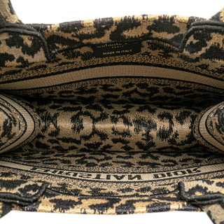 Dior Mizza Small Embroidered Canvas Leopard Book Tote