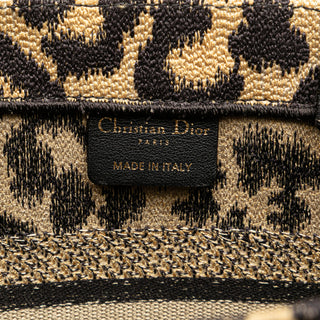 Dior Mizza Small Embroidered Canvas Leopard Book Tote