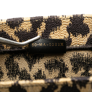 Dior Mizza Small Embroidered Canvas Leopard Book Tote