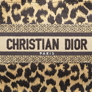 Dior Mizza Small Embroidered Canvas Leopard Book Tote