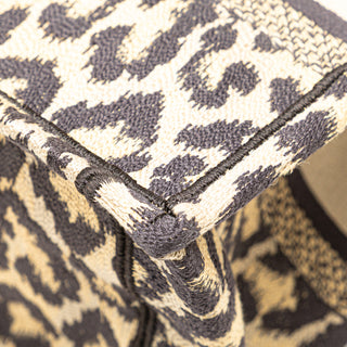 Dior Mizza Small Embroidered Canvas Leopard Book Tote
